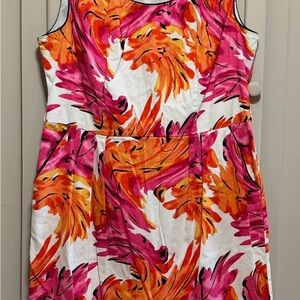 Cato Pink and Orange Floral Midi Dress